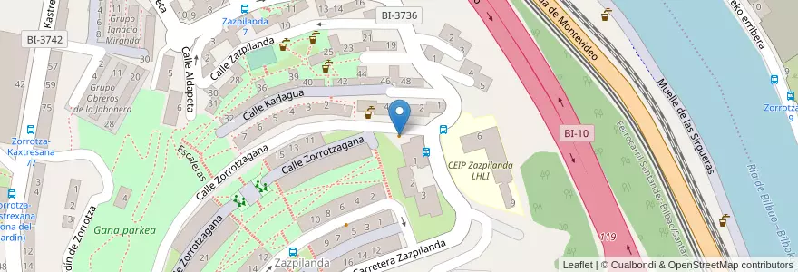 Mapa de ubicacion de La parada en İspanya, Bask Bölgesi, Bizkaia, Bilboaldea, Bilbao.