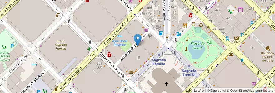 Mapa de ubicacion de La Paradeta Sagrada Familia en Espagne, Catalogne, Barcelone, Barcelonais, Barcelone.