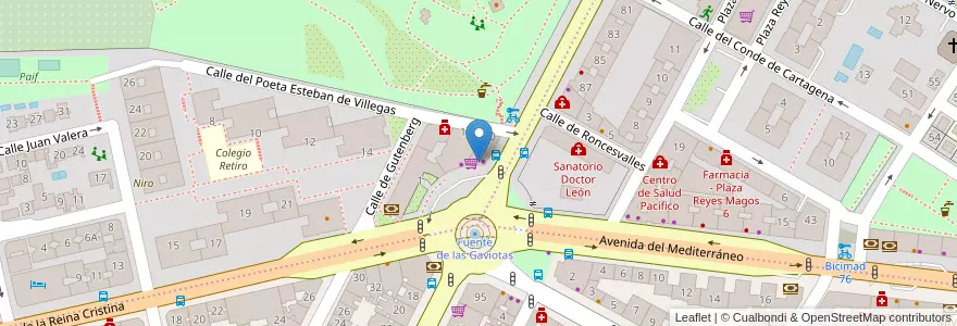 Mapa de ubicacion de La Parisiena en إسبانيا, منطقة مدريد, منطقة مدريد, Área Metropolitana De Madrid Y Corredor Del Henares, مدريد.