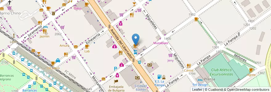 Mapa de ubicacion de La Parolaccia Dolce & Cafe, Belgrano en آرژانتین, Ciudad Autónoma De Buenos Aires, Buenos Aires, Comuna 13.
