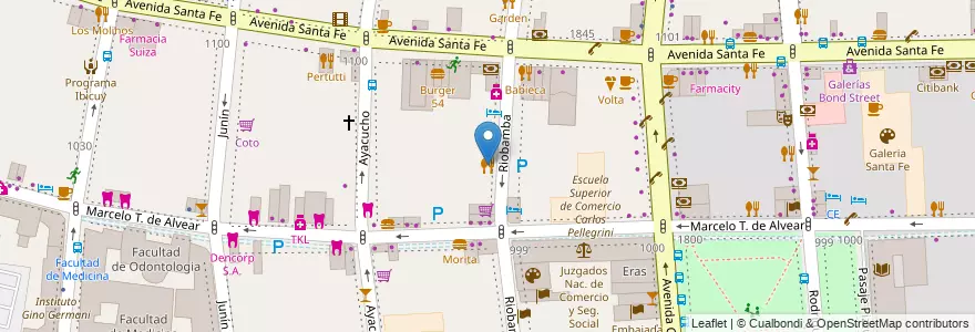 Mapa de ubicacion de La Parolaccia, Recoleta en アルゼンチン, Ciudad Autónoma De Buenos Aires, Comuna 2, ブエノスアイレス.
