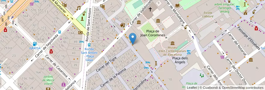 Mapa de ubicacion de La parra en Espanha, Catalunha, Barcelona, Barcelonès, Barcelona.