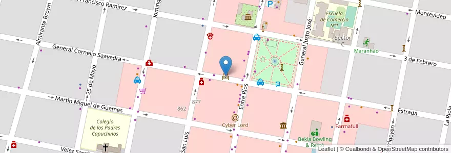 Mapa de ubicacion de La Parrilla en الأرجنتين, إنتري ريوس, Departamento Concordia, Distrito Suburbios, Concordia, Concordia.