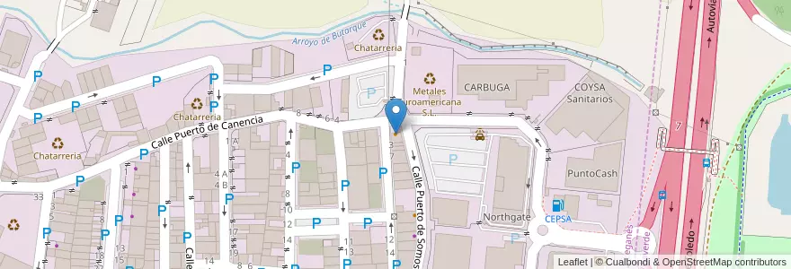 Mapa de ubicacion de La Parrilla de Butarque en Spain, Community Of Madrid, Community Of Madrid, Área Metropolitana De Madrid Y Corredor Del Henares, Leganés.
