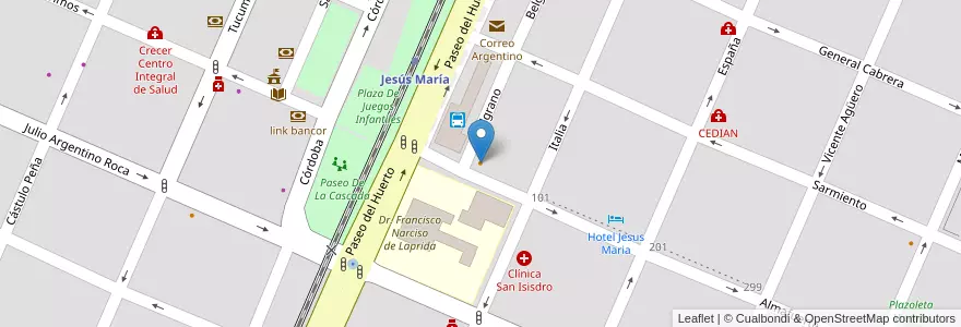 Mapa de ubicacion de La Parrilla de Julio en Argentine, Córdoba, Departamento Colón, Pedanía Cañas.