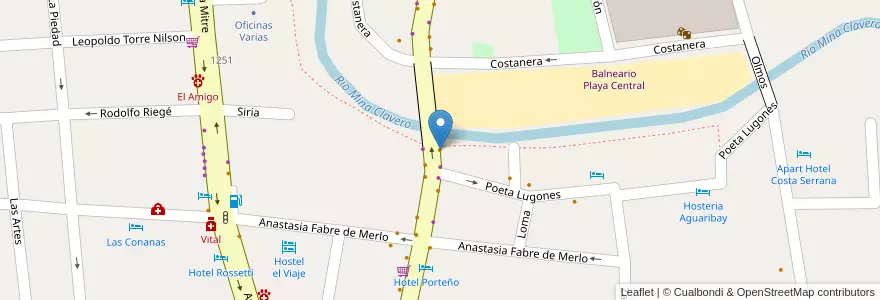 Mapa de ubicacion de La Parrilla de Nahuel en الأرجنتين, Córdoba, Departamento San Alberto, Pedanía Tránsito, Mina Clavero, Municipio De Mina Clavero.