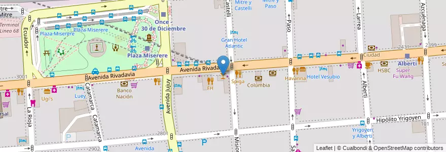 Mapa de ubicacion de La Parrilla de Once, Balvanera en Argentinien, Ciudad Autónoma De Buenos Aires, Comuna 3, Buenos Aires.