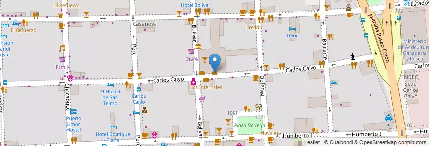 Mapa de ubicacion de La Parrilla sin nombre, San Telmo en Argentine, Ciudad Autónoma De Buenos Aires, Comuna 1, Buenos Aires.