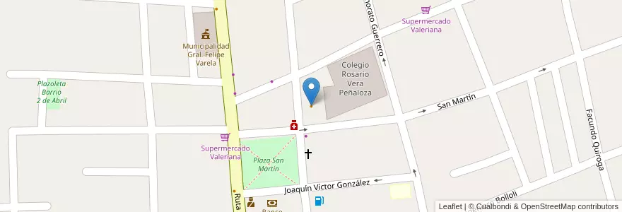 Mapa de ubicacion de La Parroquia en 阿根廷, 智利, La Rioja, Coronel Felipe Varela.