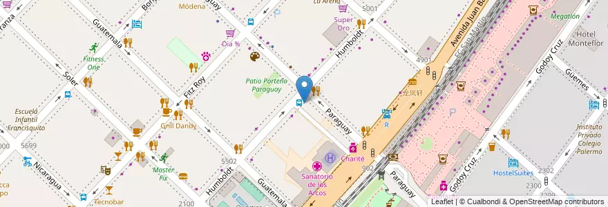 Mapa de ubicacion de La Pascana, Palermo en アルゼンチン, Ciudad Autónoma De Buenos Aires, ブエノスアイレス, Comuna 14.