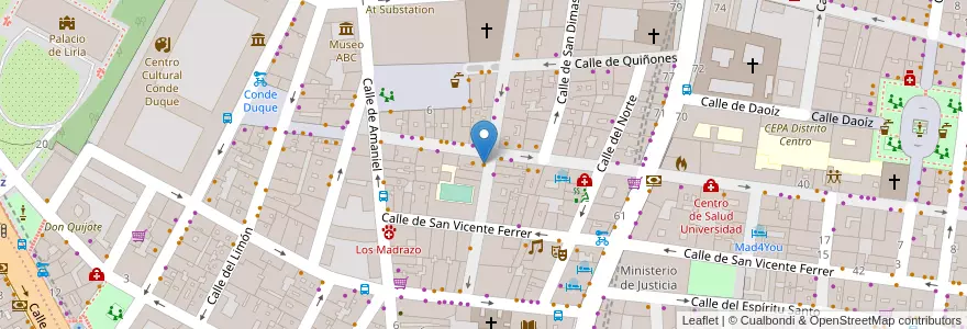 Mapa de ubicacion de La Pastelería Eventos en Espanha, Comunidade De Madrid, Comunidade De Madrid, Área Metropolitana De Madrid Y Corredor Del Henares, Madrid.