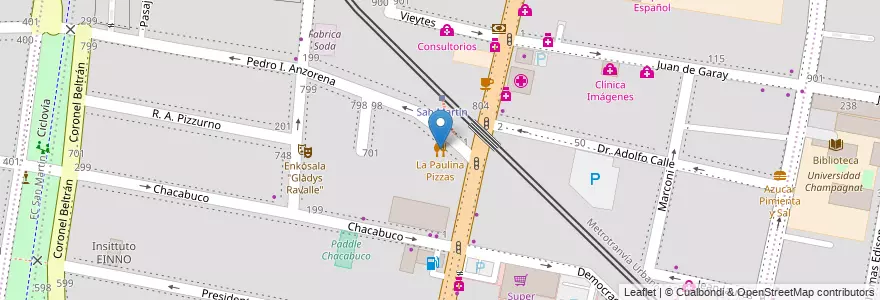 Mapa de ubicacion de La Paulina Pizzas en Аргентина, Чили, Мендоса, Godoy Cruz, Departamento Godoy Cruz, Distrito Ciudad De Godoy Cruz.