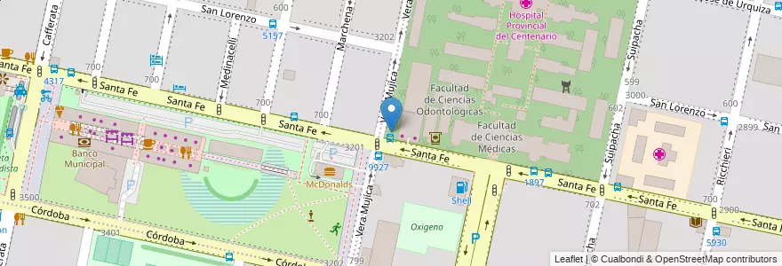 Mapa de ubicacion de La Pecera en アルゼンチン, サンタフェ州, Departamento Rosario, Municipio De Rosario, ロサリオ.