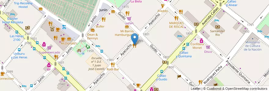 Mapa de ubicacion de La Pécora Nera, Recoleta en Argentinië, Ciudad Autónoma De Buenos Aires, Comuna 2, Buenos Aires.