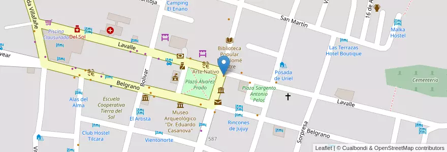 Mapa de ubicacion de La Peña de Carlitos en 阿根廷, Jujuy, Departamento Tilcara, Municipio De Tilcara.