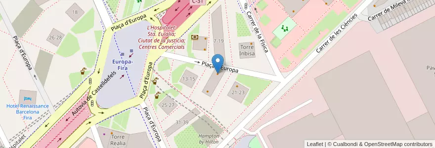 Mapa de ubicacion de La Pepa en Espanha, Catalunha, Barcelona, Barcelonès, L'Hospitalet De Llobregat.