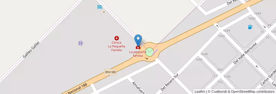 Mapa de ubicacion de La pequeña familia en アルゼンチン, ブエノスアイレス州, Partido De Junín, Junín.