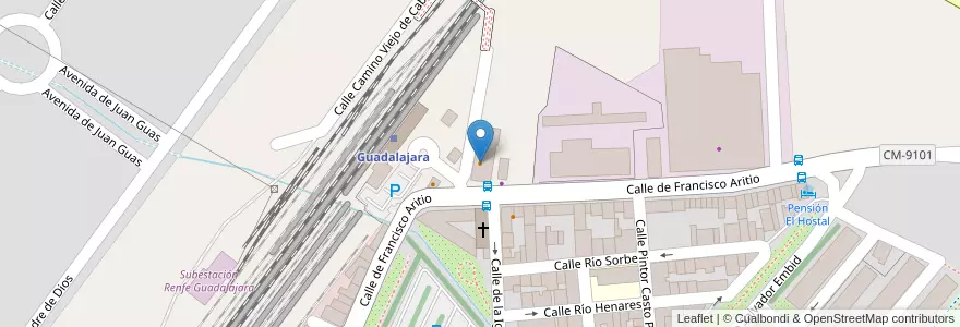 Mapa de ubicacion de La Perla 1 en Espanha, Castela-Mancha, Guadalajara, Guadalajara.