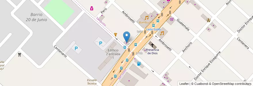 Mapa de ubicacion de La Perla en アルゼンチン, ブエノスアイレス州, Partido De La Matanza, San Justo.