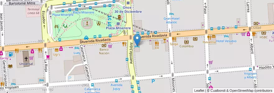 Mapa de ubicacion de La Perla Hotel, Balvanera en Arjantin, Ciudad Autónoma De Buenos Aires, Comuna 3, Buenos Aires.