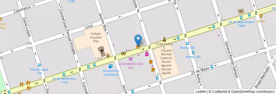 Mapa de ubicacion de LA PERLA en الأرجنتين, Córdoba, Departamento Capital, Pedanía Capital, Córdoba, Municipio De Córdoba.