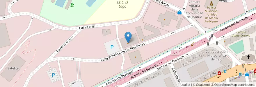 Mapa de ubicacion de La Pesca en إسبانيا, منطقة مدريد, منطقة مدريد, Área Metropolitana De Madrid Y Corredor Del Henares, مدريد.