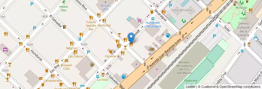 Mapa de ubicacion de La Pescadorita, Palermo en Argentinië, Ciudad Autónoma De Buenos Aires, Buenos Aires.