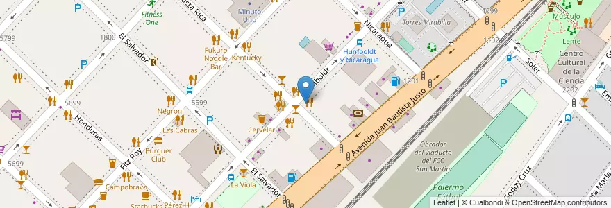 Mapa de ubicacion de La Pescadorita, Palermo en Argentina, Ciudad Autónoma De Buenos Aires, Buenos Aires.