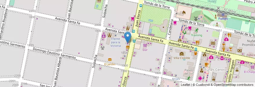 Mapa de ubicacion de La Pesquera en Argentina, Santa Fe, Departamento Rosario, Municipio De Funes, Funes.