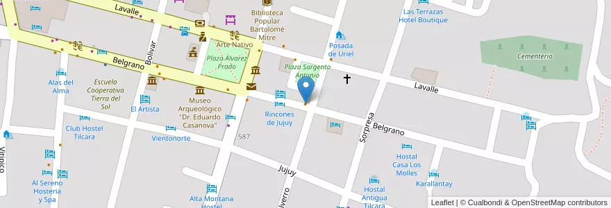 Mapa de ubicacion de La Picadita en الأرجنتين, Jujuy, Departamento Tilcara, Municipio De Tilcara, Tilcara.