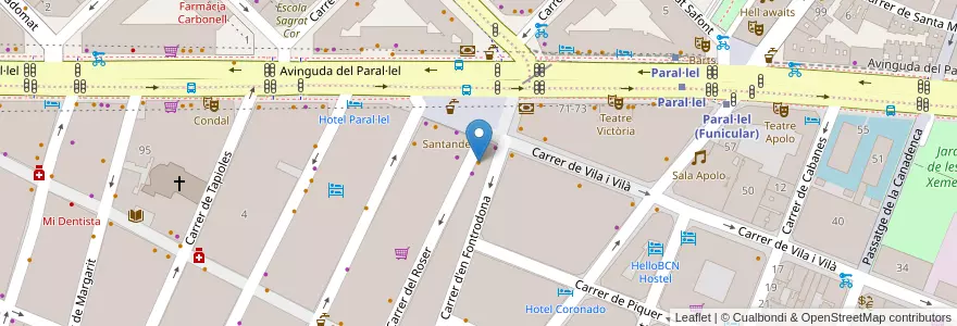 Mapa de ubicacion de La Piña Bar en Sepanyol, Catalunya, Barcelona, Barcelonès, Barcelona.