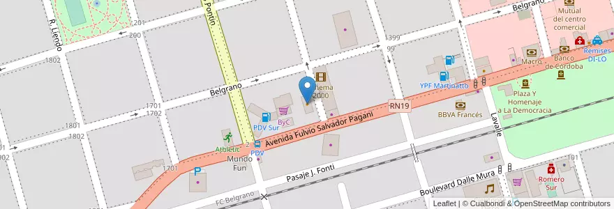 Mapa de ubicacion de La Pirca en アルゼンチン, コルドバ州, Departamento San Justo, Municipio Arroyito, Pedanía Arroyito, Arroyito.