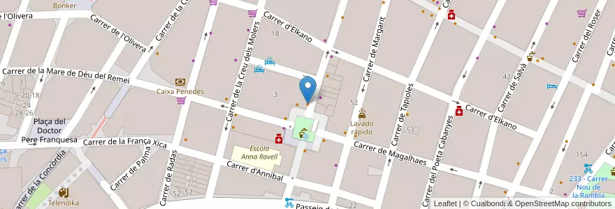 Mapa de ubicacion de La Pizza del Sortidor en İspanya, Catalunya, Barcelona, Barcelonès, Barcelona.