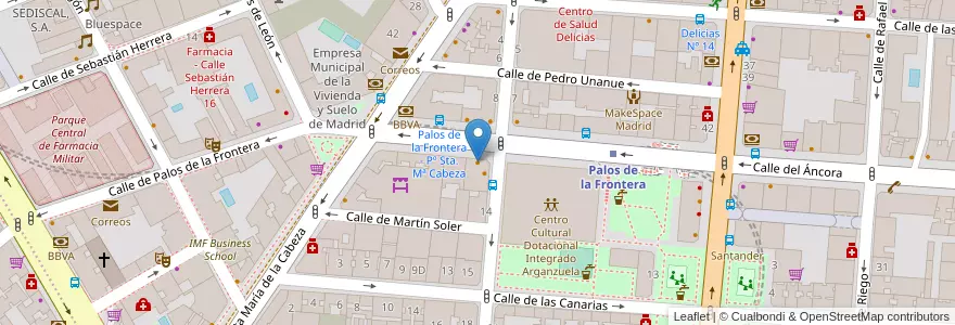 Mapa de ubicacion de La pizza è bella en Spanien, Autonome Gemeinschaft Madrid, Autonome Gemeinschaft Madrid, Área Metropolitana De Madrid Y Corredor Del Henares, Madrid.