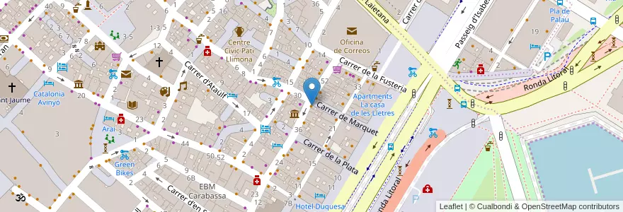 Mapa de ubicacion de La Pizza Pazza en Sepanyol, Catalunya, Barcelona, Barcelonès, Barcelona.