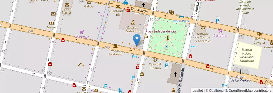 Mapa de ubicacion de La Pizzada en Argentinien, Tucumán, San Miguel De Tucumán, Departamento Capital, San Miguel De Tucumán.