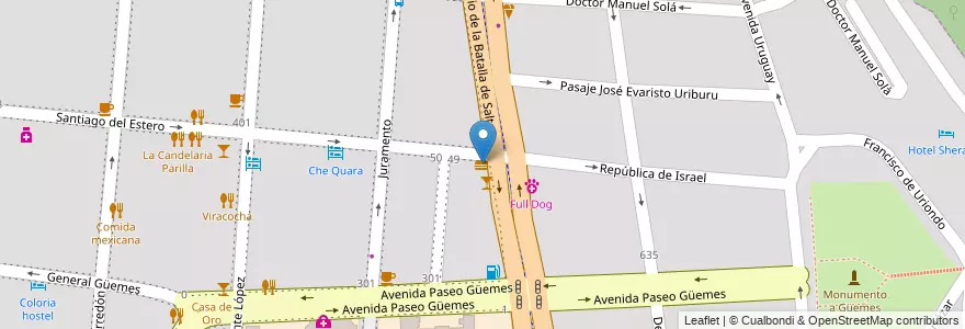 Mapa de ubicacion de La Pizzada en アルゼンチン, サルタ州, Capital, Municipio De Salta, Salta.