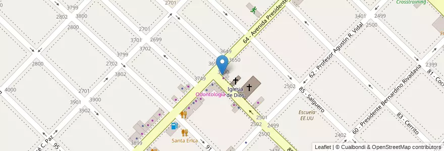 Mapa de ubicacion de La Pizzería de Jose en Arjantin, Buenos Aires, Partido De General San Martín, San Andrés.