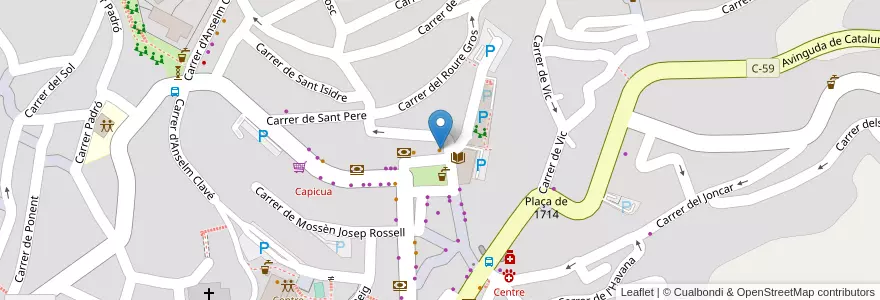 Mapa de ubicacion de La Plaça en Espagne, Catalogne, Barcelone, Vallais-Oriental, Sant Feliu De Codines.