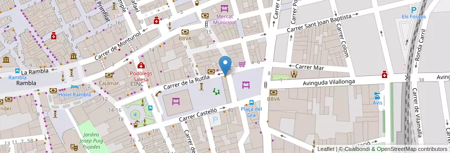 Mapa de ubicacion de La Plaça en Espanha, Catalunha, Gerunda, Alt Empordà, Figueres.