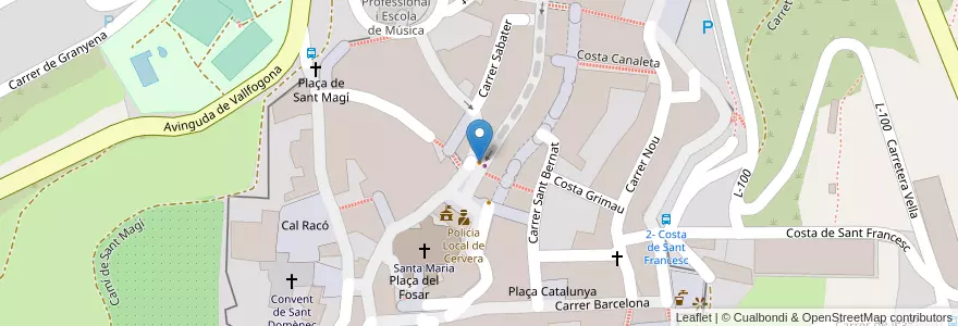 Mapa de ubicacion de La Plaça en Espagne, Catalogne, Lérida, Ségarra, Cervera.