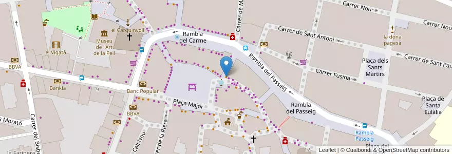 Mapa de ubicacion de la Plaça en 스페인, Catalunya, Barcelona, Osona, Vic.