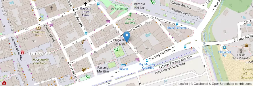 Mapa de ubicacion de La Placeta en Espanha, Catalunha, Barcelona, Garraf, Vilanova I La Geltrú.