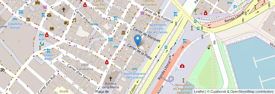 Mapa de ubicacion de La Plata en Spagna, Catalunya, Barcelona, Barcelonès, Barcelona.