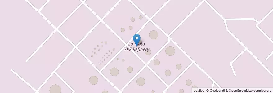 Mapa de ubicacion de La Plata YPF Refinery en آرژانتین, استان بوئنوس آیرس, Partido De Ensenada.