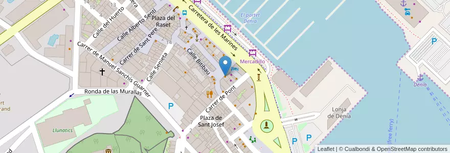 Mapa de ubicacion de La Plaza en Espanha, Comunidade Valenciana, Alacant / Alicante, La Marina Alta, Dénia.