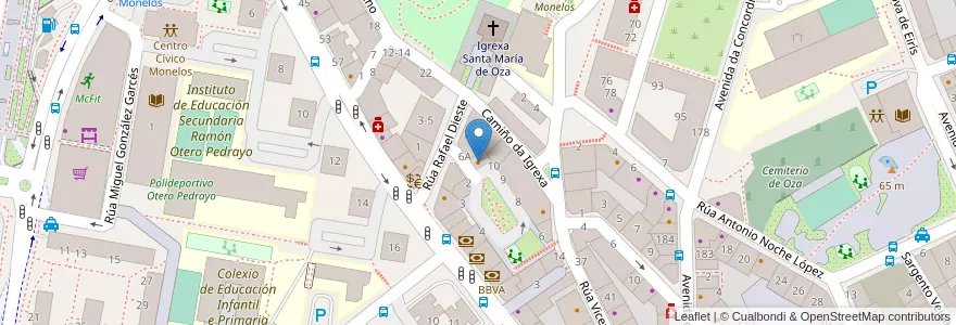 Mapa de ubicacion de La Plaza en İspanya, Galicia / Galiza, A Coruña, A Coruña, A Coruña.
