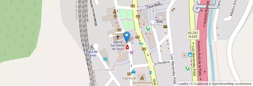 Mapa de ubicacion de La Plaza en Spanje, Asturië, Asturië, Lena.