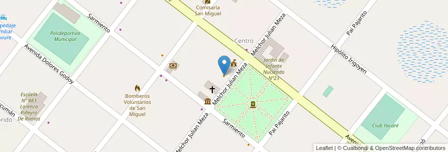 Mapa de ubicacion de La Plaza en Arjantin, Corrientes, Departamento San Miguel, Municipio De San Miguel.