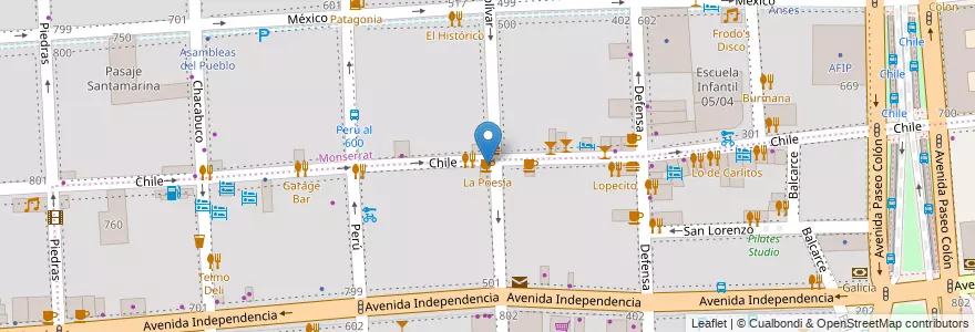 Mapa de ubicacion de La Poesía, San Telmo en Argentina, Autonomous City Of Buenos Aires, Comuna 1, Autonomous City Of Buenos Aires.